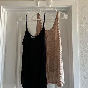 CJLA Stylish Black and Tan Tops